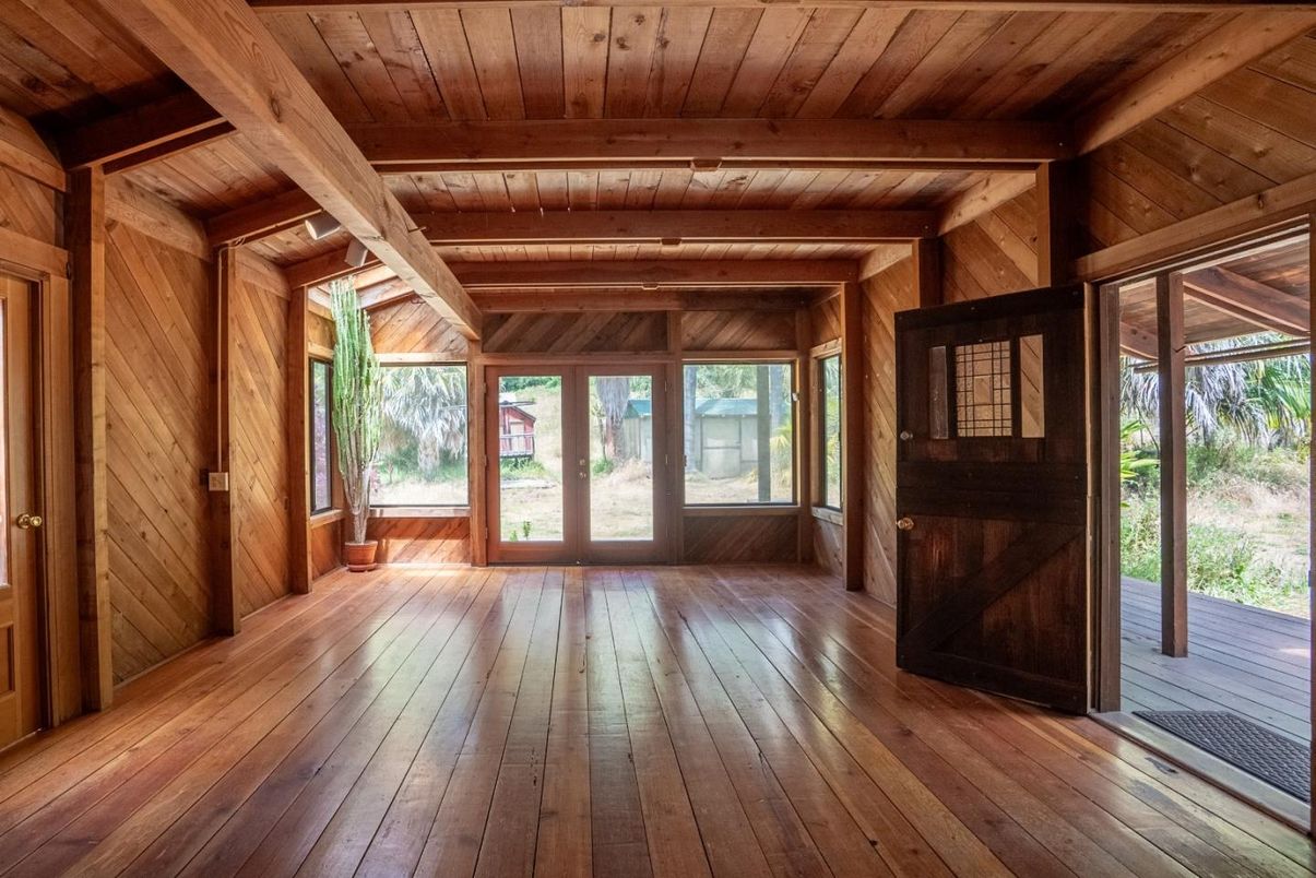 Empty room, Interior, Wooden Beams, Wooden Ceilings, Wood Texture Flooring, Wooden Walls