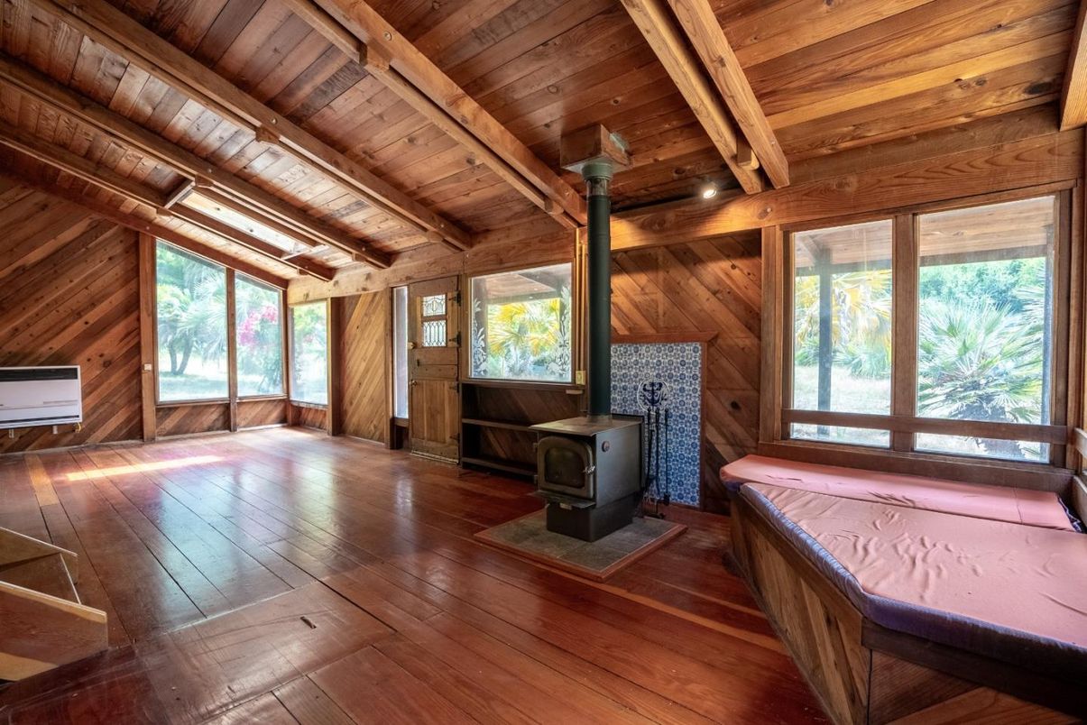 Empty room, Fireplace, Interior, Wooden Beams, Wooden Ceilings, Wood Texture Flooring, Wooden Walls