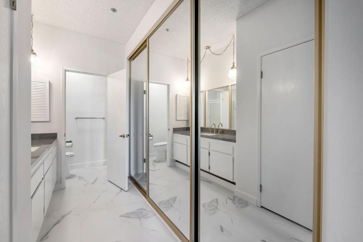 Bathroom, Dual Sink Vanities, Glass Shower, Interior, Marble