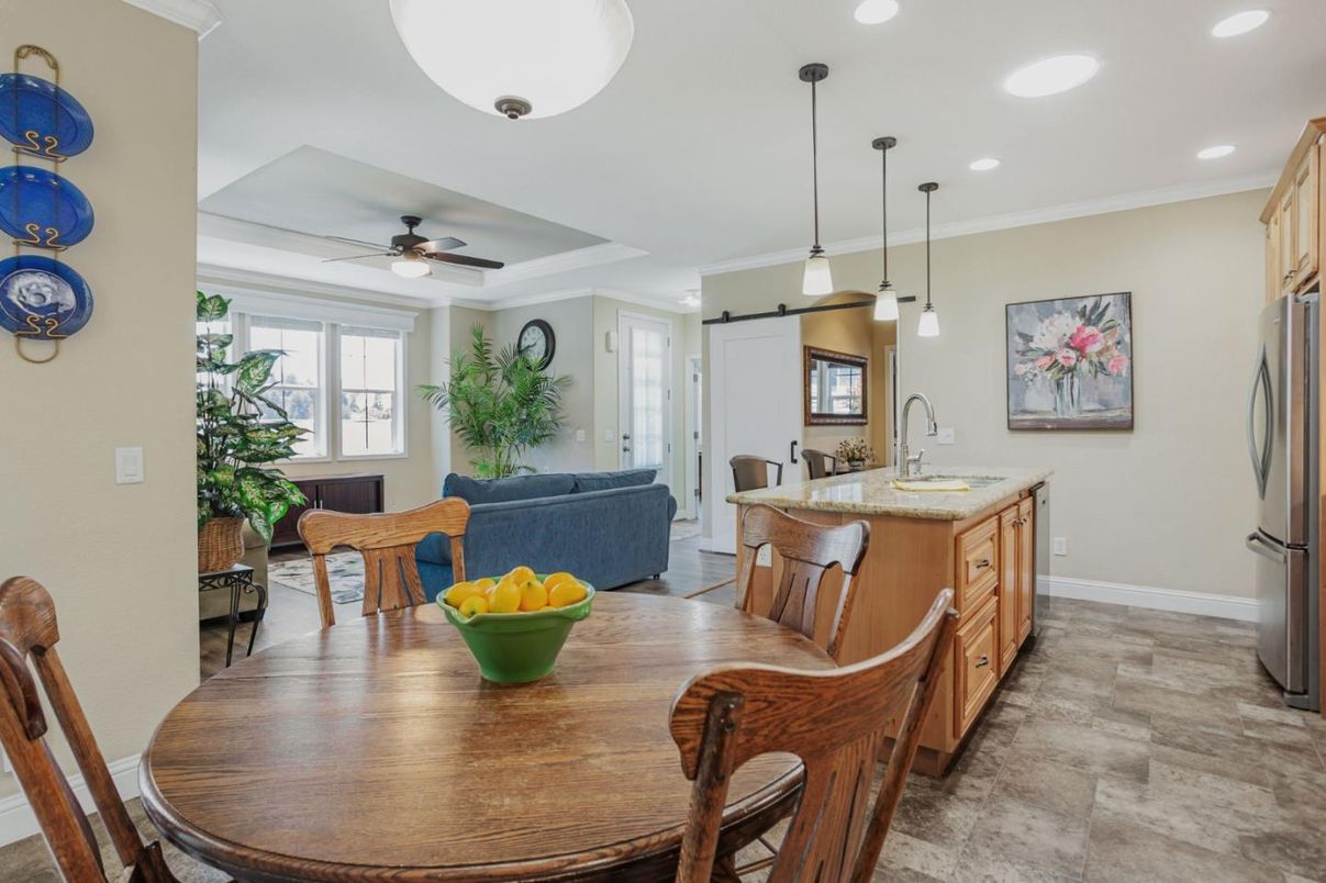 Dining room, Interior, Kitchen, Living room, Pendant Lights, Recessed Lighting