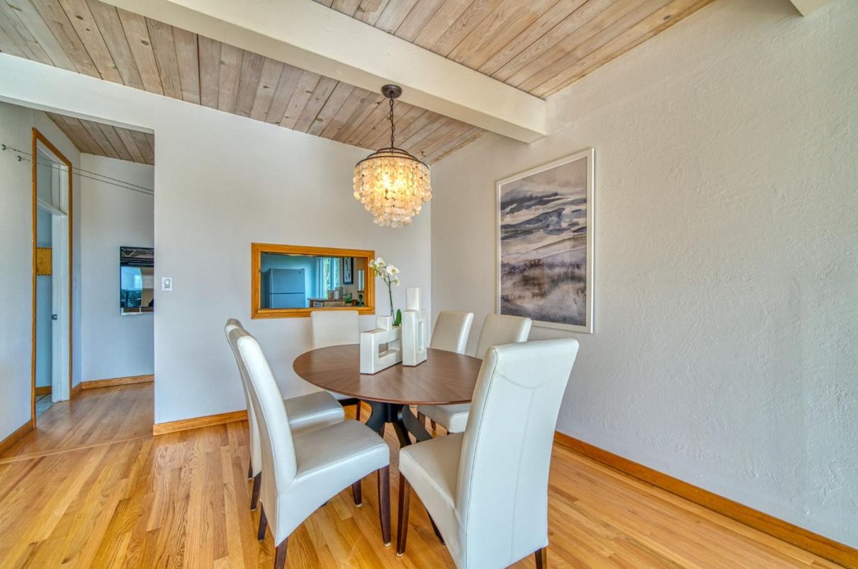 Chandelier, Dining room, Interior, Wooden Ceilings, Wood Texture Flooring