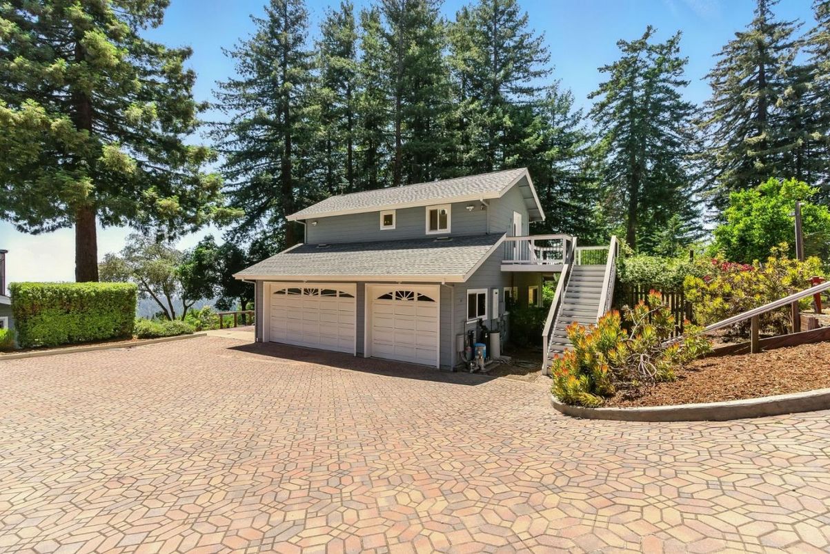 Attached, Backyard, Detached Garage, Exterior, Facade, None