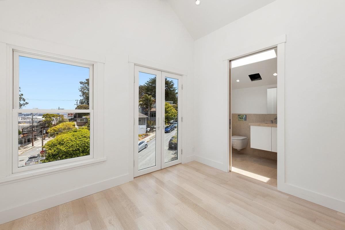 Bathroom, Empty room, Interior, Recessed Lighting, Wood Texture Flooring
