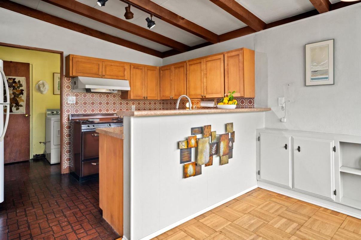 Interior, Kitchen, Wooden Beams, Wood Texture Flooring