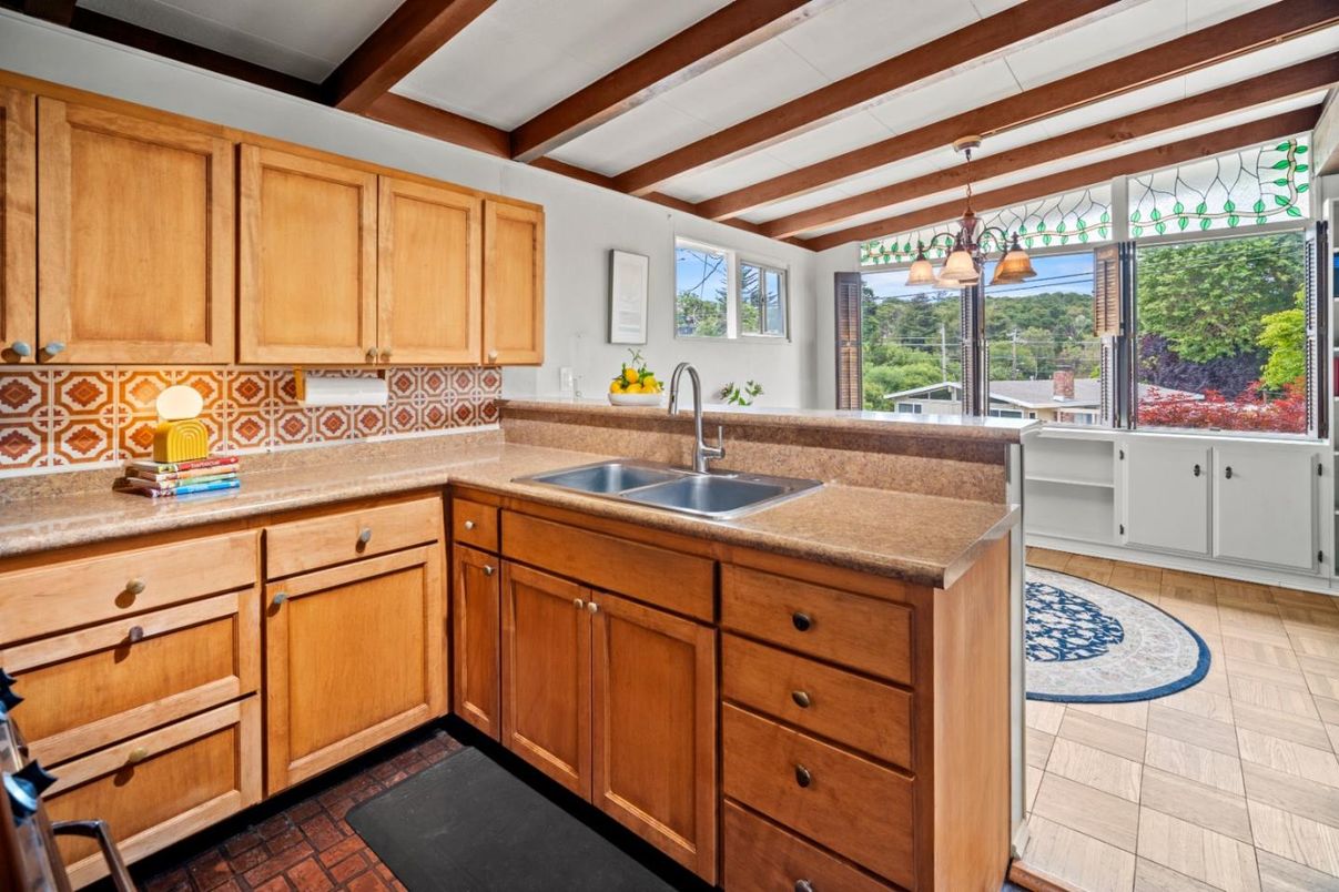 Interior, Kitchen, Pendant Lights, Wooden Beams