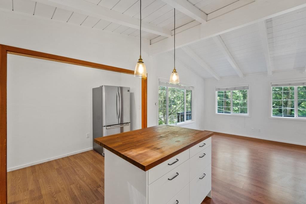 Interior, Kitchen, Pendant Lights, Stainless Steel Appliances, Wood Texture Flooring