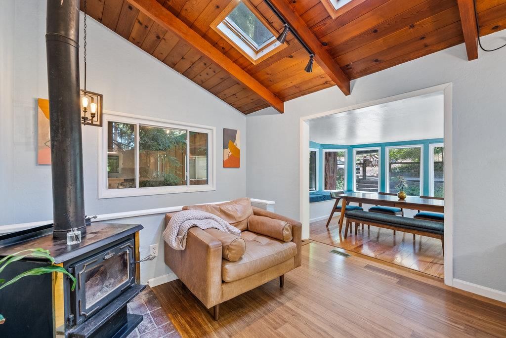Dining room, Fireplace, Interior, Wooden Beams, Wooden Ceilings, Wood Texture Flooring