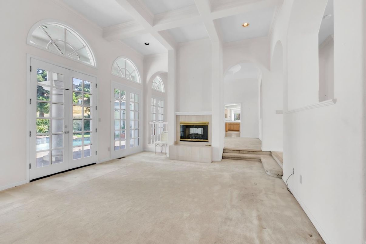 Empty room, Fireplace, Interior, Recessed Lighting