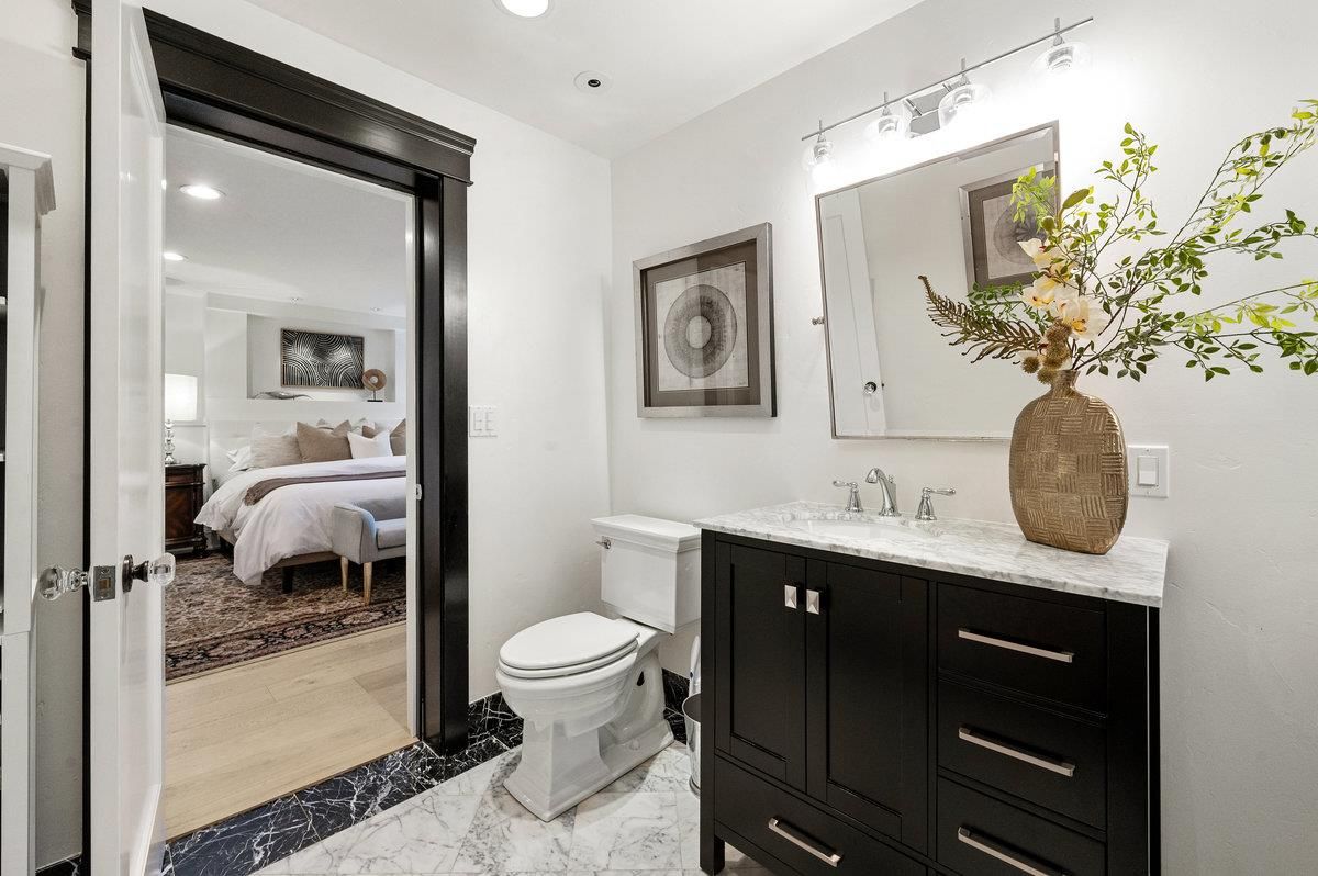 Bathroom, Bedroom, Interior, Marble, Recessed Lighting, Wood Texture Flooring