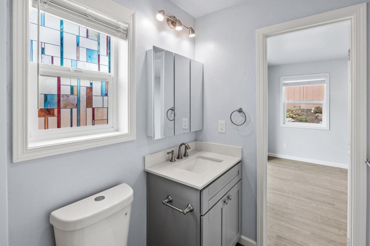 Bathroom, Dual Sink Vanities, Interior, Wood Texture Flooring