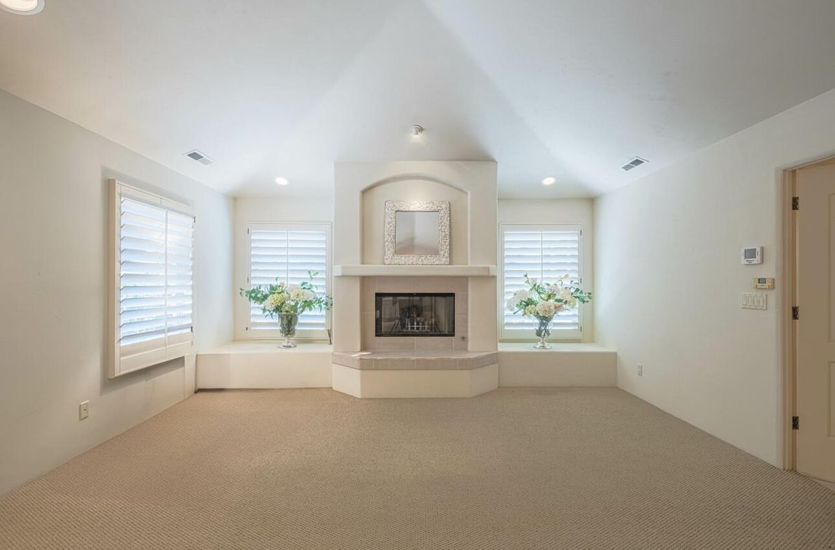 Empty room, Fireplace, Interior, Recessed Lighting