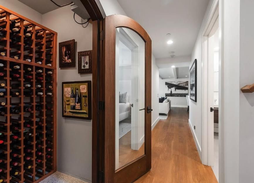 Interior, Recessed Lighting, Wine Storage, Wood Texture Flooring
