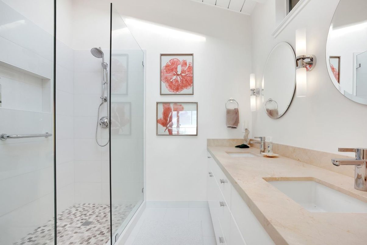 Bathroom, Dual Sink Vanities, Glass Shower, Interior