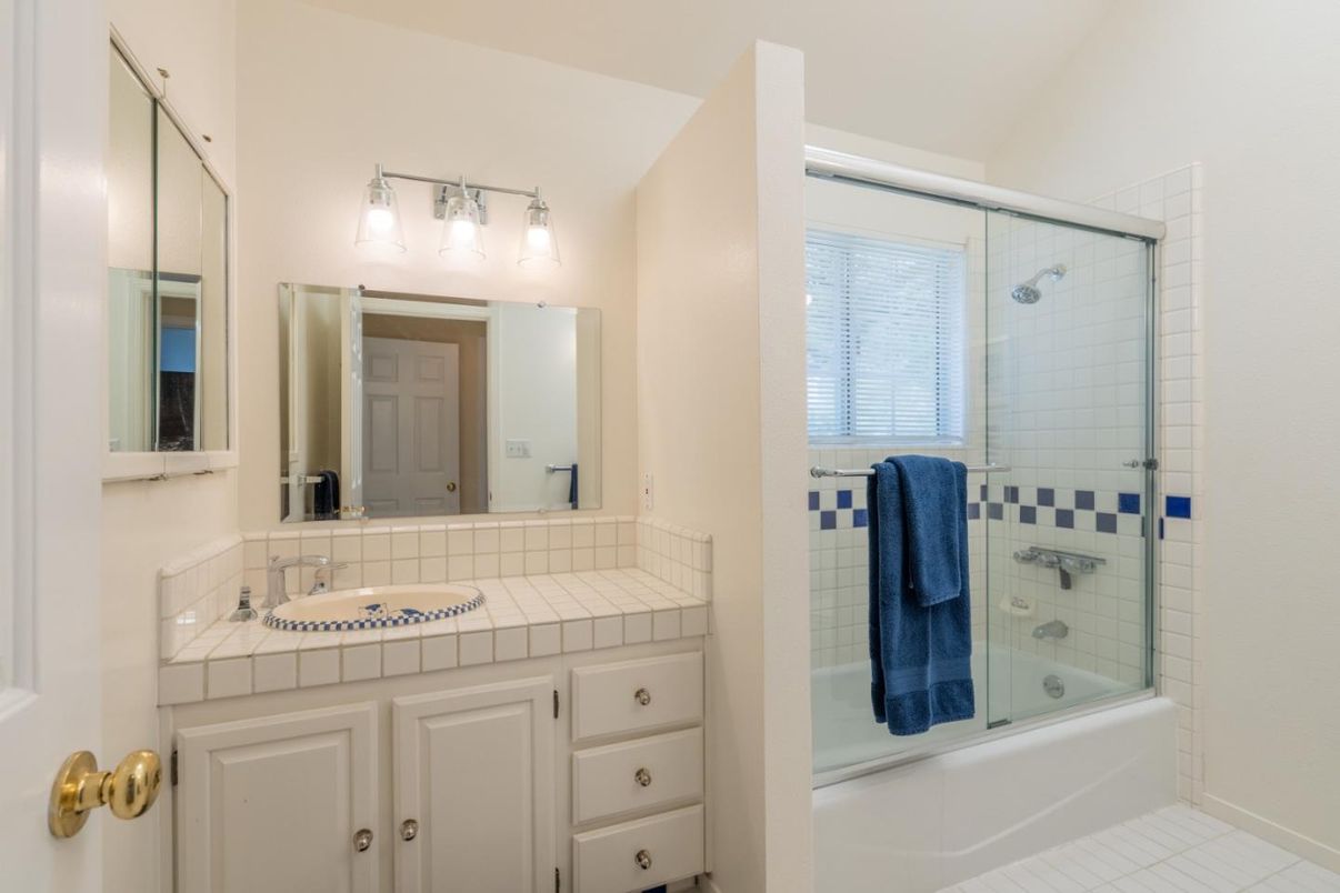 Bathroom, Glass Shower, Interior, Tile Countertops