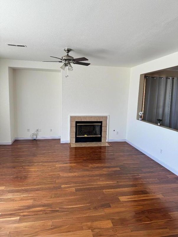 Empty room, Fireplace, Interior, Wood Texture Flooring