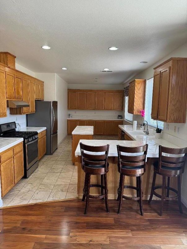 Interior, Kitchen, Recessed Lighting, Wood Texture Flooring