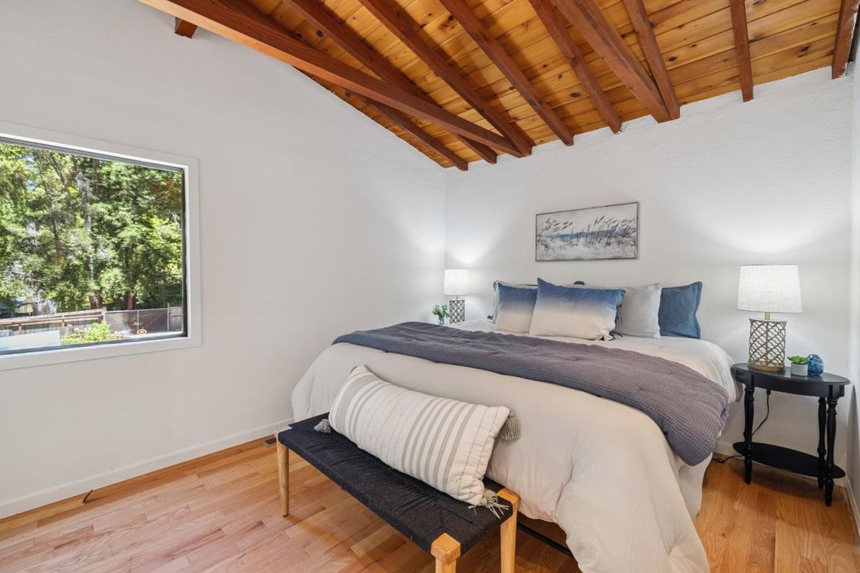 Bedroom, Interior, Wooden Beams, Wooden Ceilings, Wood Texture Flooring