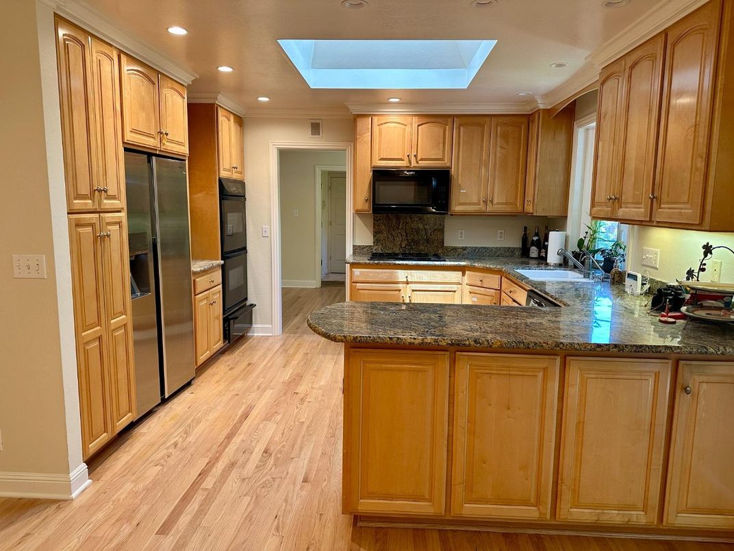 Interior, Kitchen, Recessed Lighting, Wood Texture Flooring