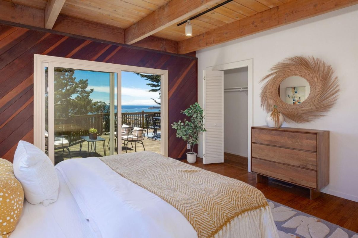 Bedroom, Interior, Water, Wooden Beams, Wooden Ceilings, Wood Texture Flooring