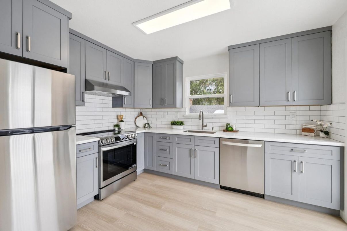 Interior, Kitchen, Stainless Steel Appliances, Wood Texture Flooring