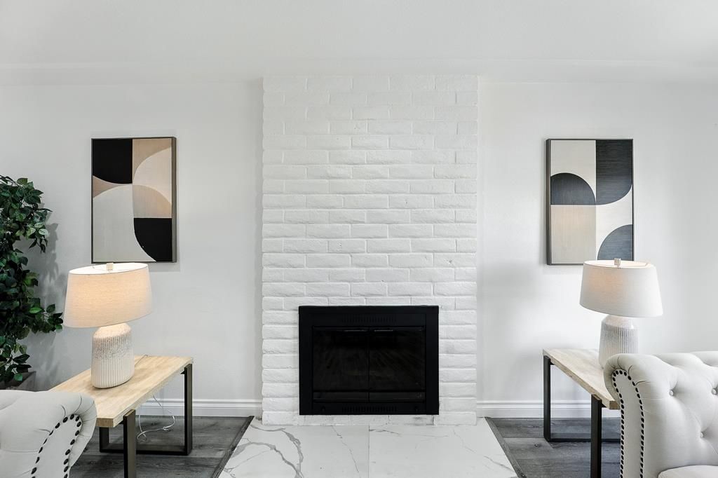 Fireplace, Interior, Marble, Stone Walls, Wood Texture Flooring