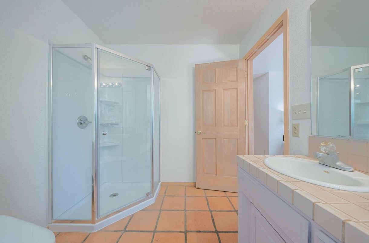 Bathroom, Glass Shower, Interior, Tile Countertops
