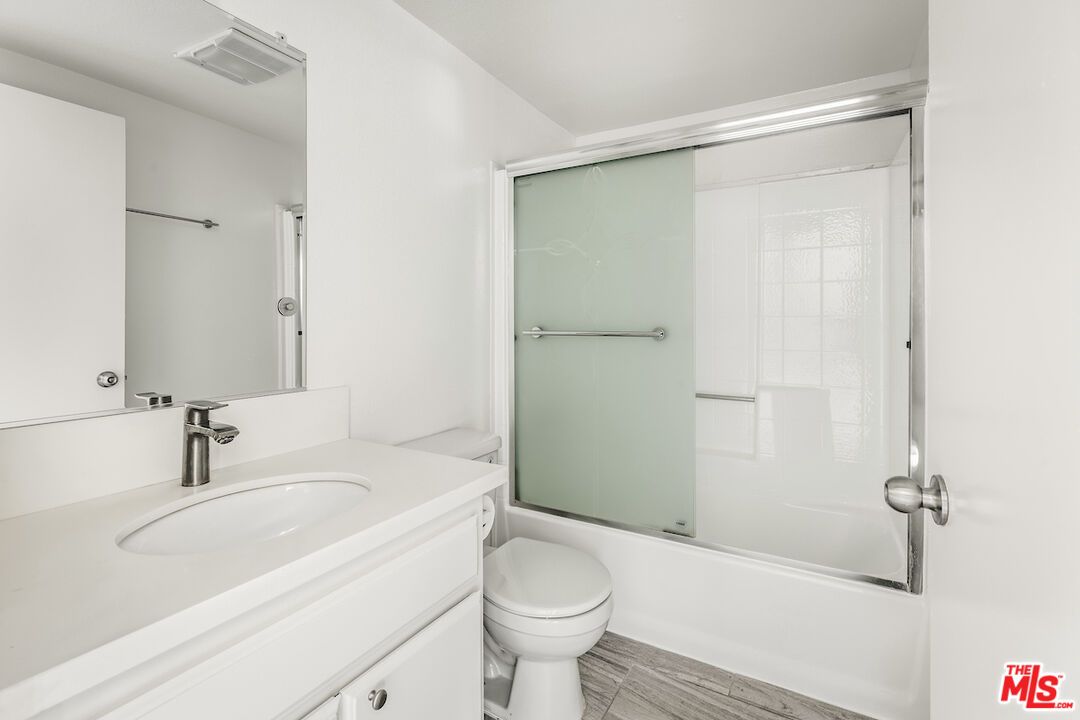 Bathroom, Glass Shower, Interior, Wood Texture Flooring