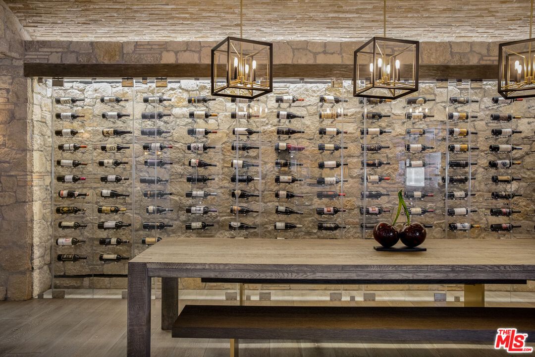 Interior, Pendant Lights, Stone Walls, Wine Storage
