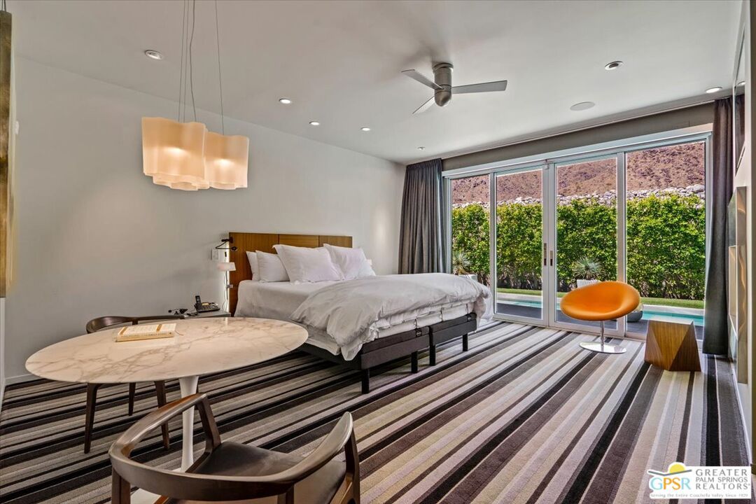 Bedroom, Interior, Pendant Lights, Recessed Lighting, Wood Texture Flooring