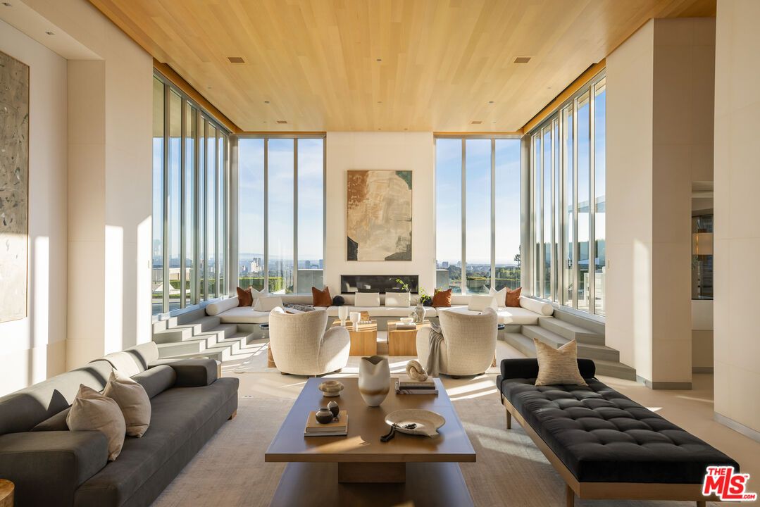 Fireplace, Interior, Living room, Recessed Lighting, Wooden Ceilings
