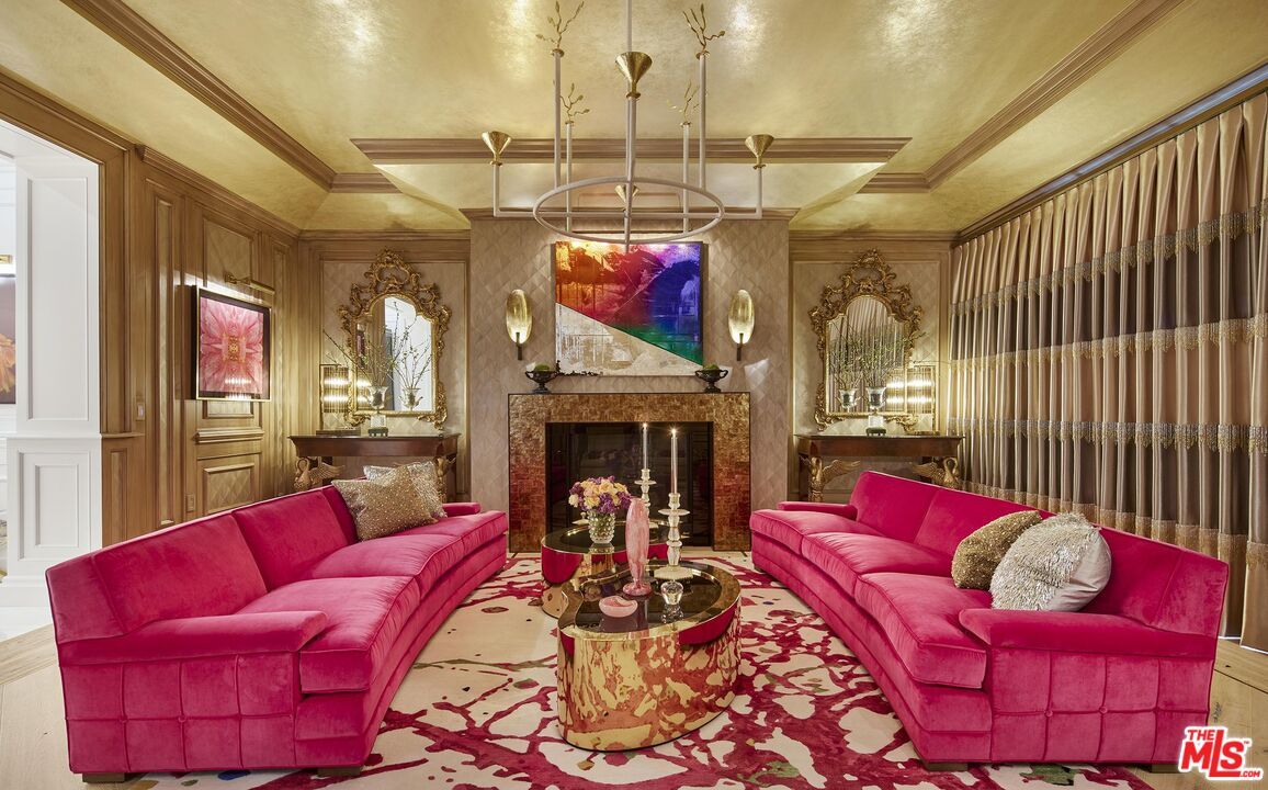Fireplace, Interior, Living room, Pendant Lights, Wooden Walls
