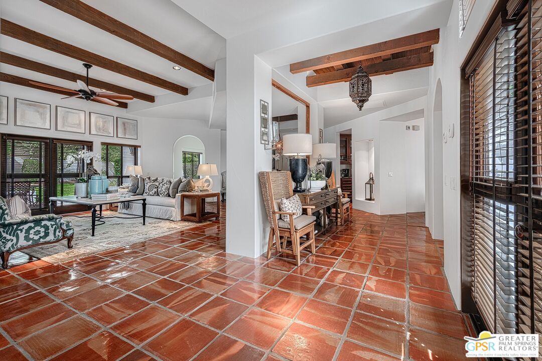 Interior, Living room, Recessed Lighting, Wooden Beams