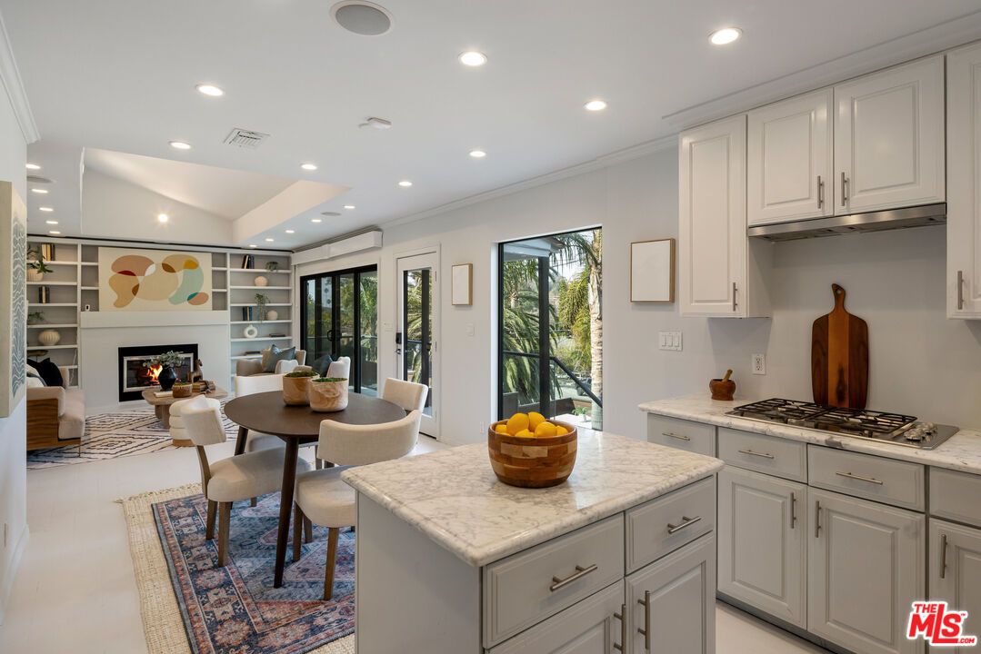 Dining room, Fireplace, Interior, Kitchen, Living room, Recessed Lighting