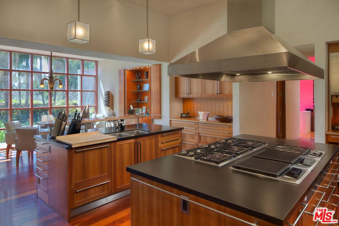 Interior, Kitchen, Pendant Lights, Stainless Steel Appliances, Wood Texture Flooring