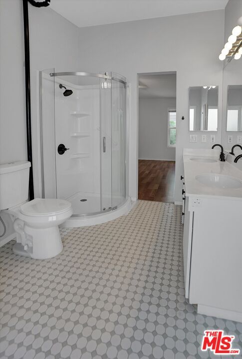 Bathroom, Glass Shower, Interior, Wood Texture Flooring