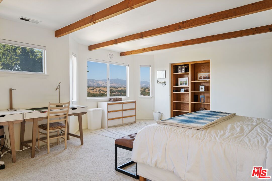 Bedroom, Home Office, Interior, Wooden Beams