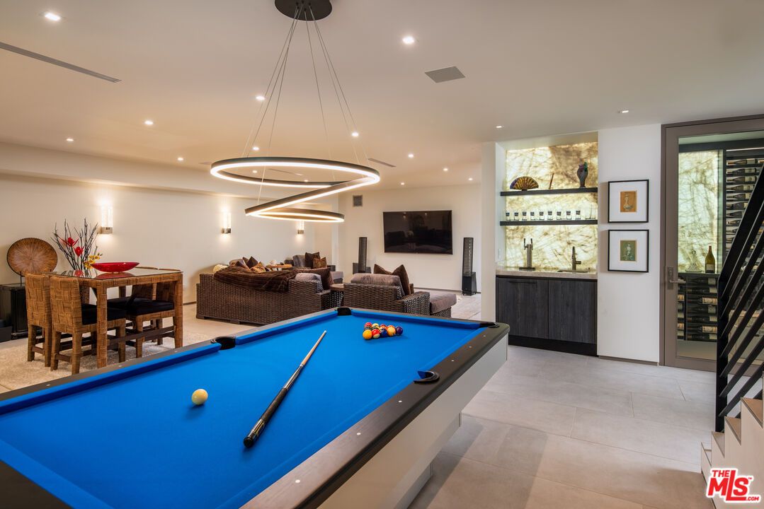 Billiard Table, Game Room, Interior, Pendant Lights, Recessed Lighting