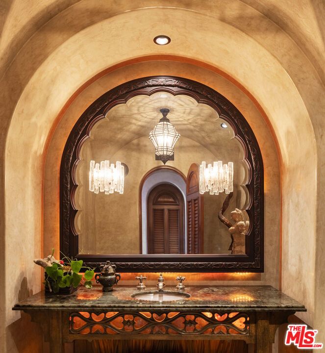 Bathroom, Chandelier, Interior, Recessed Lighting