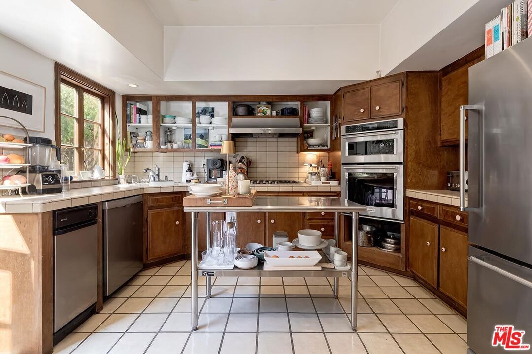 Interior, Kitchen, Recessed Lighting, Stainless Steel Appliances, Tile Countertops