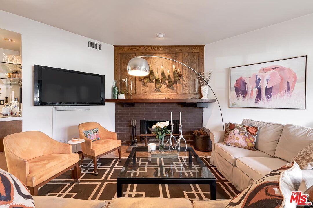 Fireplace, Interior, Living room, Recessed Lighting, Stone Walls