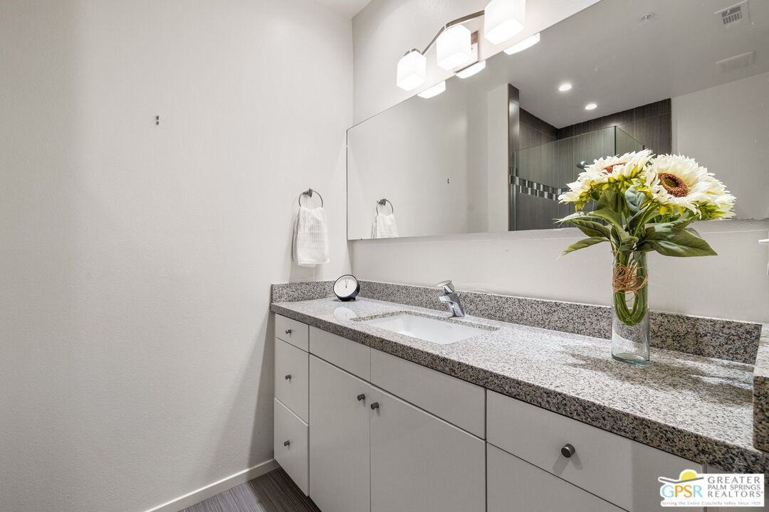 Bathroom, Interior, Recessed Lighting, Wood Texture Flooring