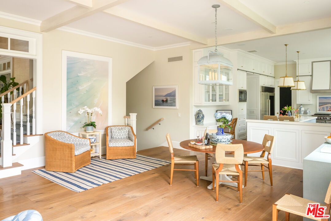 Dining room, Interior, Kitchen, Pendant Lights, Wood Texture Flooring