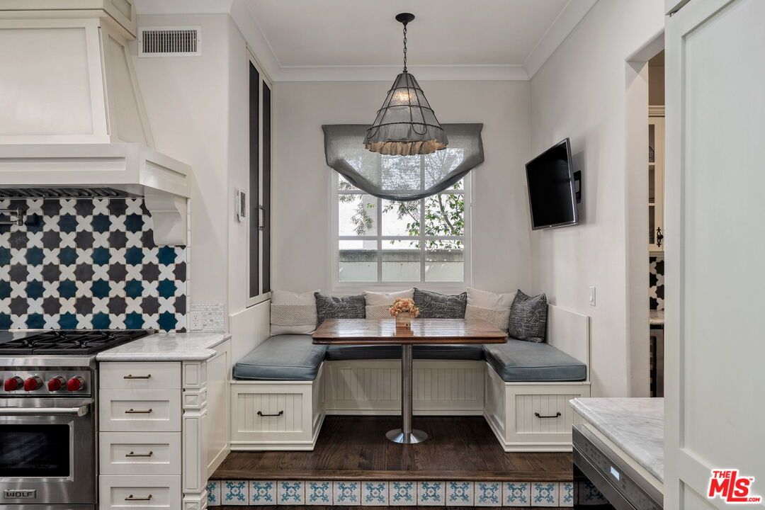 Interior, Kitchen, Pendant Lights, Stainless Steel Appliances, Wood Texture Flooring
