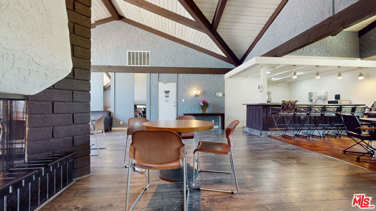 Dining room, Interior, Stone Walls, Wooden Beams, Wood Texture Flooring