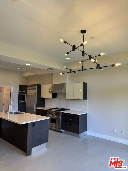 Interior, Kitchen, Pendant Lights, Recessed Lighting, Stainless Steel Appliances