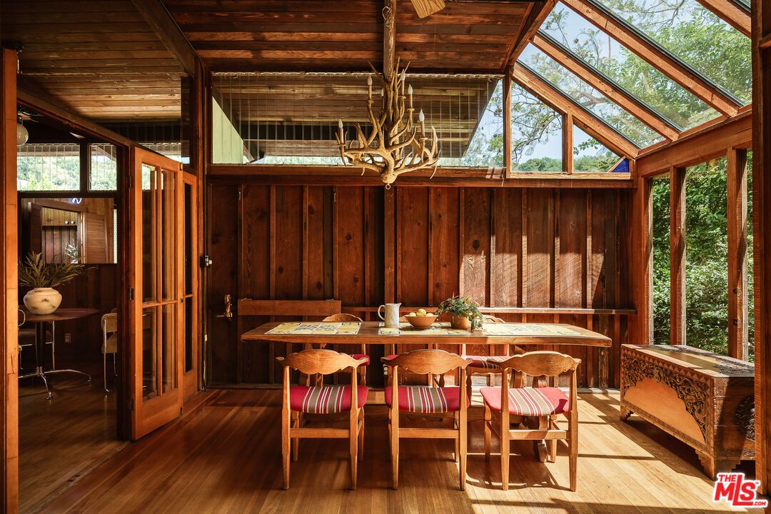 Dining room, Interior, Wooden Ceilings, Wood Texture Flooring, Wooden Walls