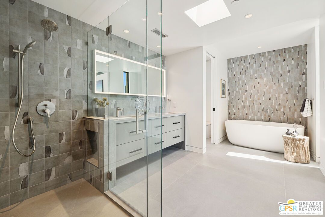 Bathroom, Dual Sink Vanities, Free Standing Baths, Glass Shower, Interior, Recessed Lighting