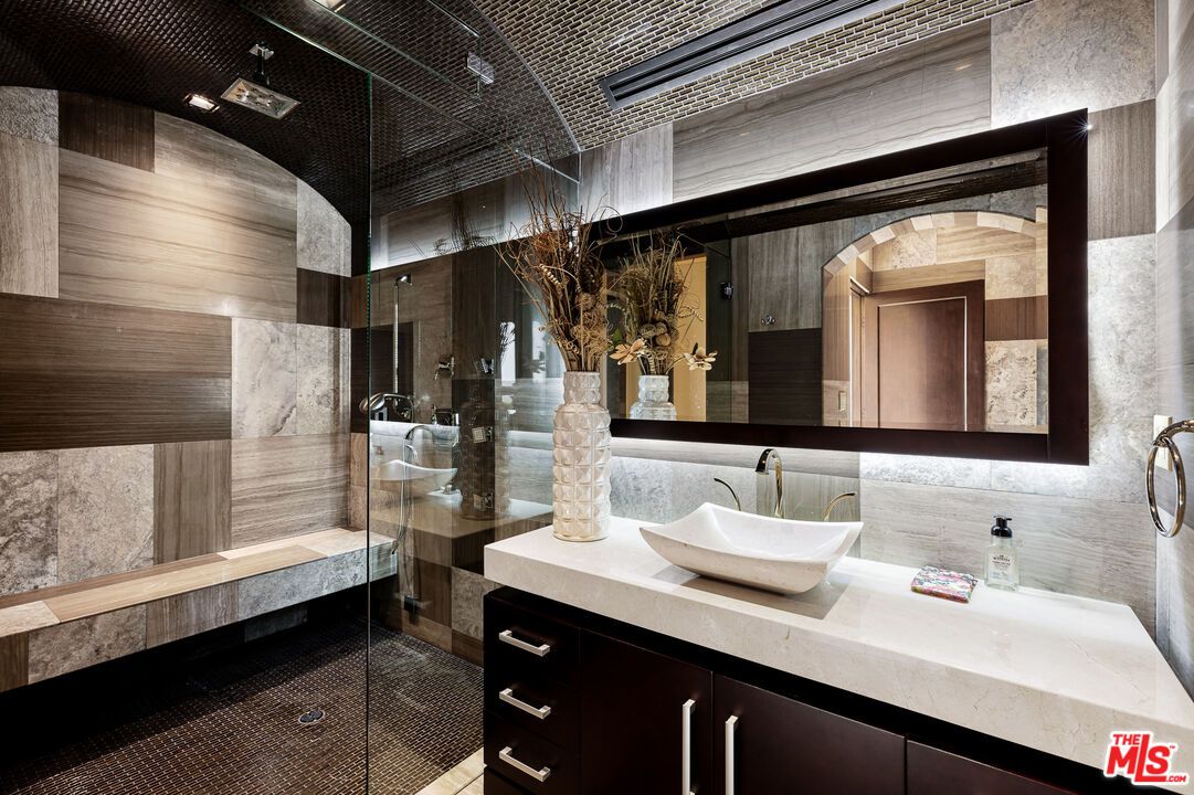 Bathroom, Glass Shower, Interior, Wooden Walls