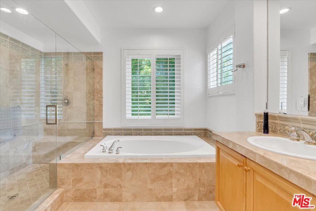 Bathroom, Glass Shower, Interior, Recessed Lighting, Tile Countertops