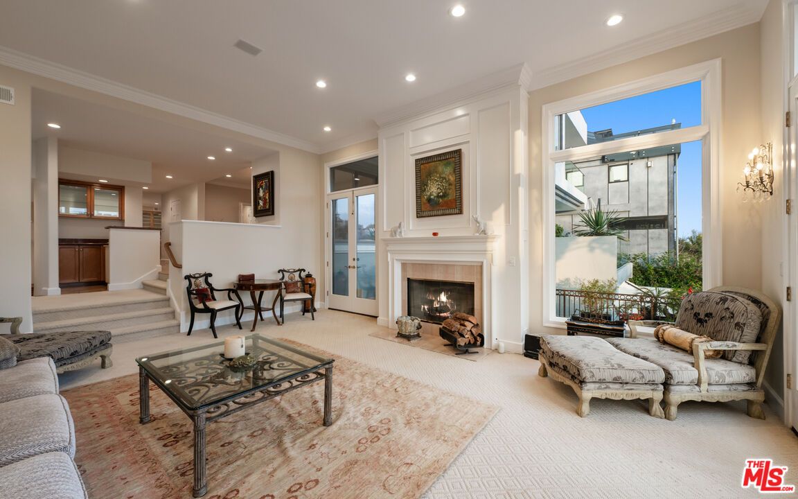 Dining room, Fireplace, Interior, Living room, Recessed Lighting